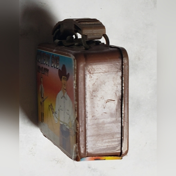 Vintage 1950s mini toy lunchbox Cowboy Bob and Slappy Barbie size - Picture 5 of 7